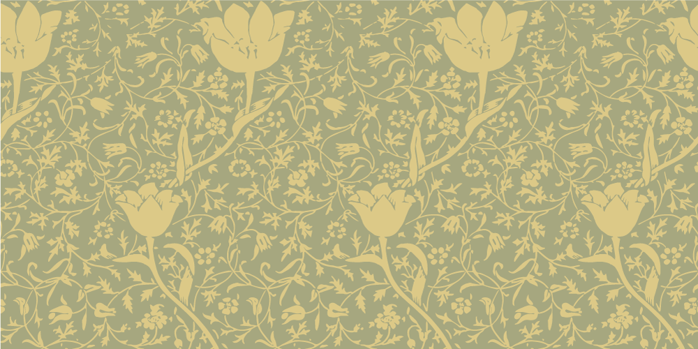 Vinyl teppich blumen in sanftem gold und grün - TenStickers