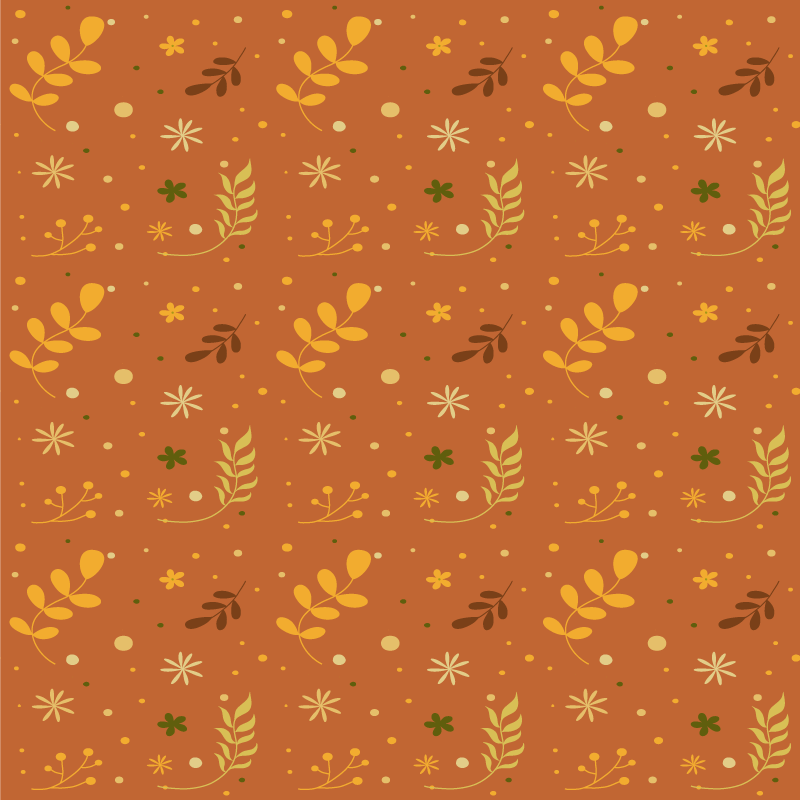Vinyl teppich blumen im design orangefarbener blätter - TenStickers