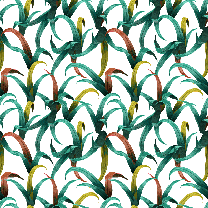 Vinyl teppich blumen im schönen tropischen pflanzen design - TenStickers