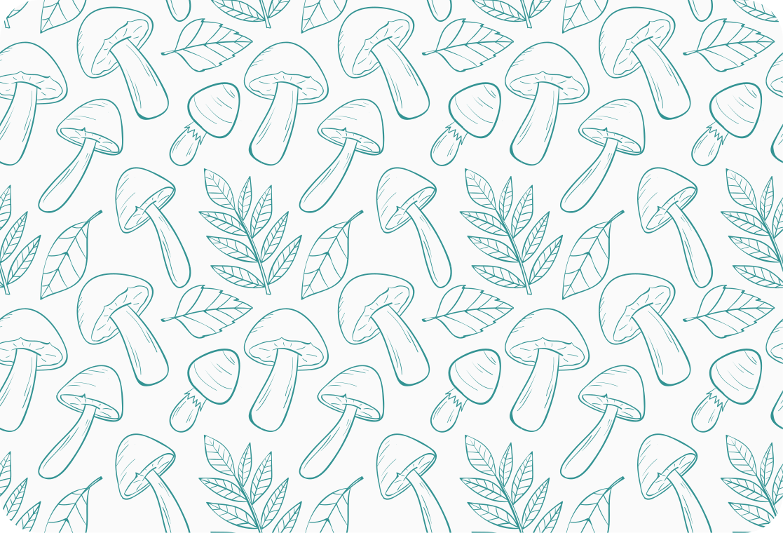 Vinyl teppich blumen mit weiß-blauem pilzmuster - TenStickers