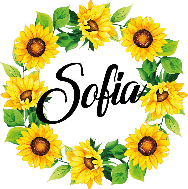Vinyl teppich blumen sommerblumenkranz mit namen - TenStickers