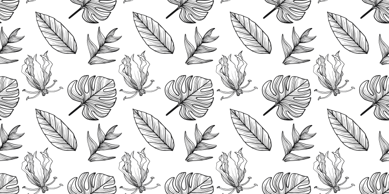 Vinyl teppich blumen mit blattmuster - TenStickers