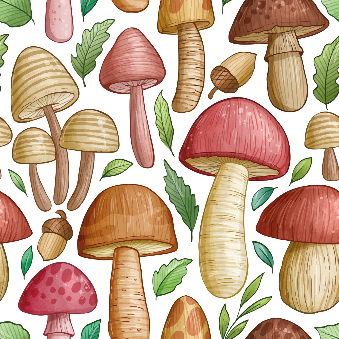 Vinyl teppich blumen mit buntem pilzmuster - TenStickers