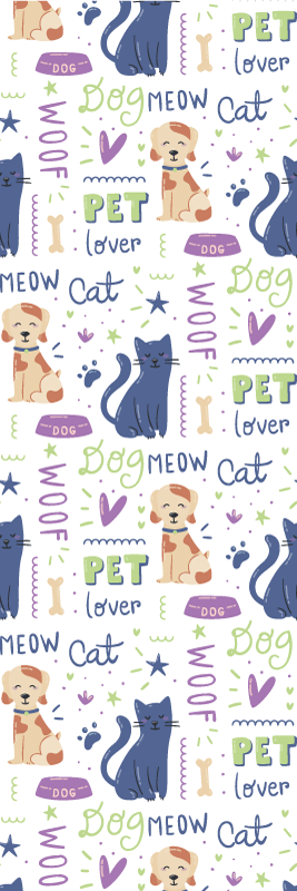 Vinyl teppich schlafzimmer bunte hundekritzelei - TenStickers