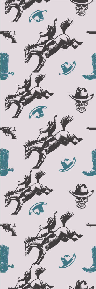 Vinyl teppich schlafzimmer mit cowboy pferdemotiven - TenStickers