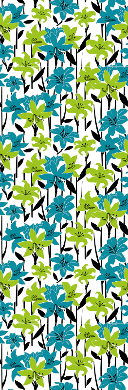 Vinyl teppich schlafzimmer mit blumen schablonen design - TenStickers