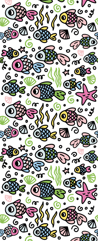 Vinyl teppich schlafzimmer mit buntem fischmuster - TenStickers