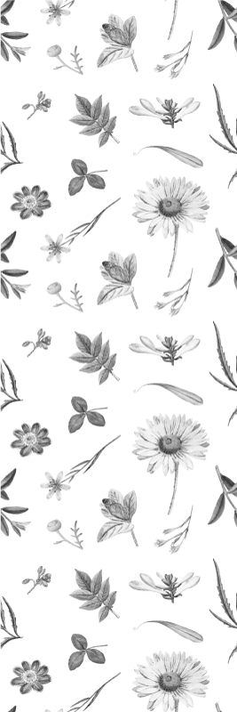 Vinyl teppich schlafzimmer graue frühlingsblumen - TenStickers