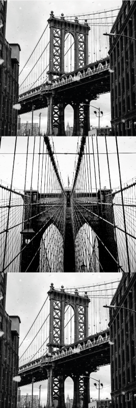 Vinyl teppich schlafzimmer brooklyn bridge collage - TenStickers