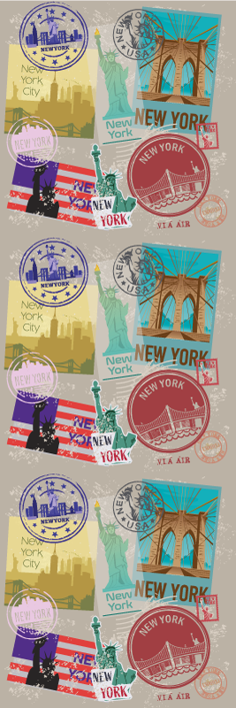 Vinyl teppich schlafzimmer alte nyc collage - TenStickers