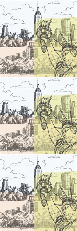 Vinyl teppich schlafzimmer vintage nyc collage - TenStickers