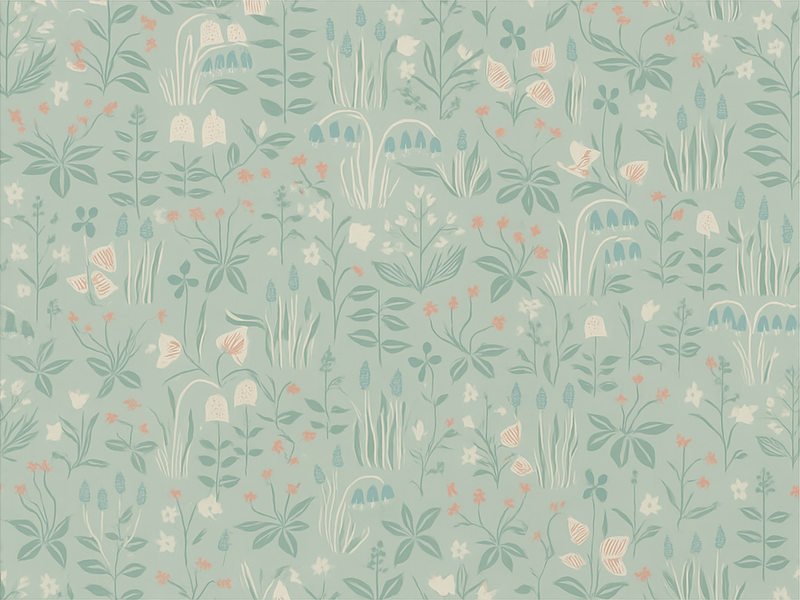 Vinyl teppich schlafzimmer scandi blumenmuster - TenStickers