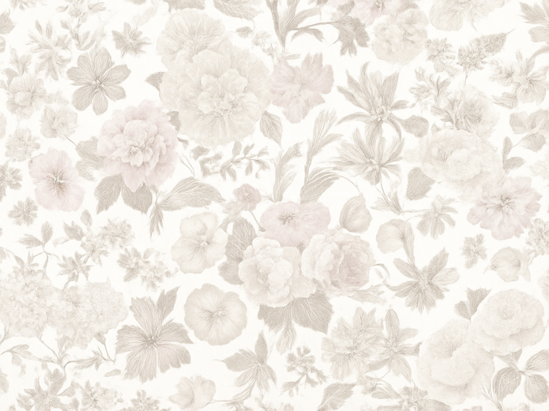 Vinyl teppich schlafzimmer im vintage blumen design - TenStickers