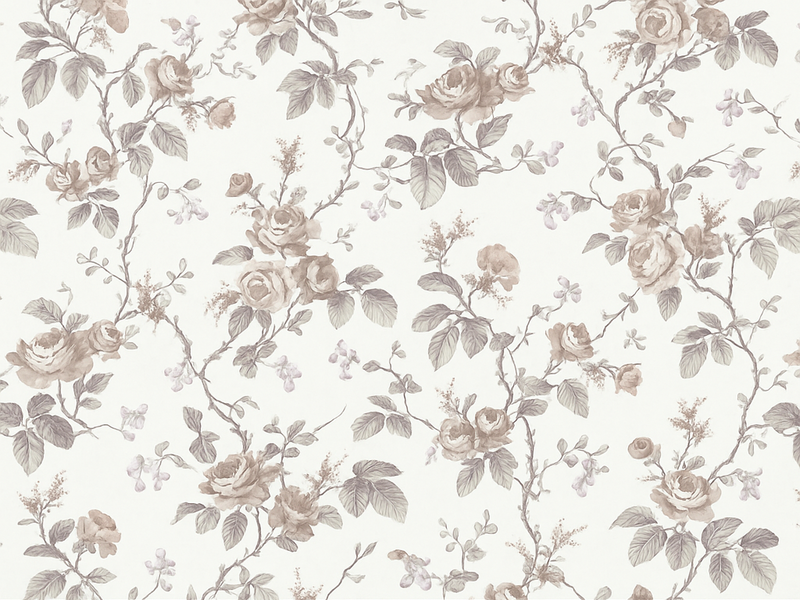 Vinyl teppich schlafzimmer im vintage französischen floral - TenStickers