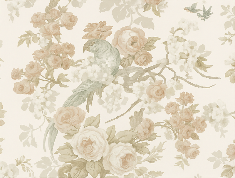 Vinyl teppich schlafzimmer vintage blumenmuster - TenStickers