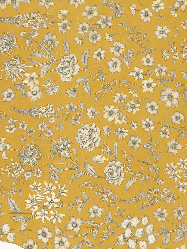 Vinyl teppich schlafzimmer im vintage blumenmuster - TenStickers