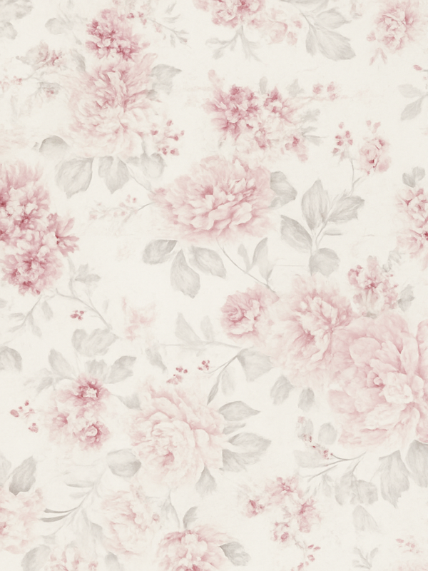 Vinyl teppich schlafzimmer im vintage rosa blumenmuster - TenStickers