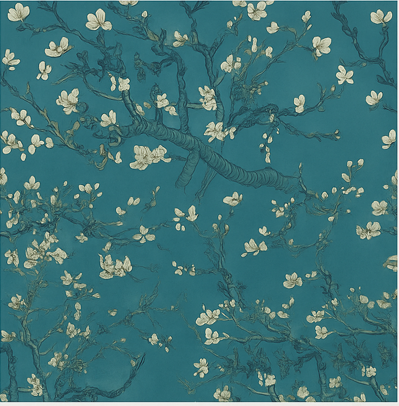 Vinyl teppich schlafzimmer dunkelblau baum design - TenStickers