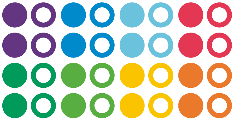 Vinyl teppich geometrisch regenbogenfarben kreise - TenStickers