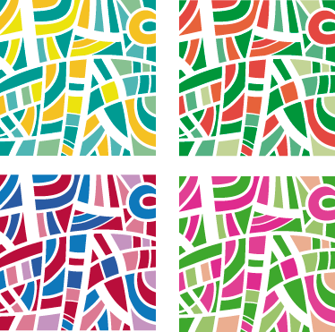 Vinyl teppich geometrisch in bunten fliesen - TenStickers