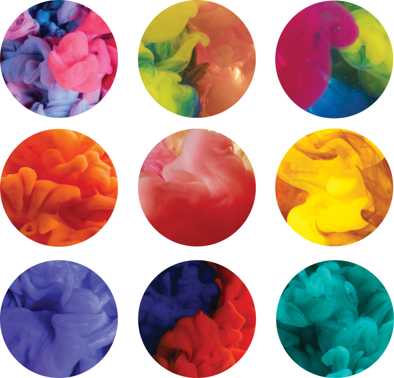Vinyl teppich geometrisch mit bunten rauchstickern - TenStickers