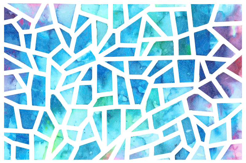 Vinyl teppich geometrisch aquarell dreiecks-mosaik - TenStickers