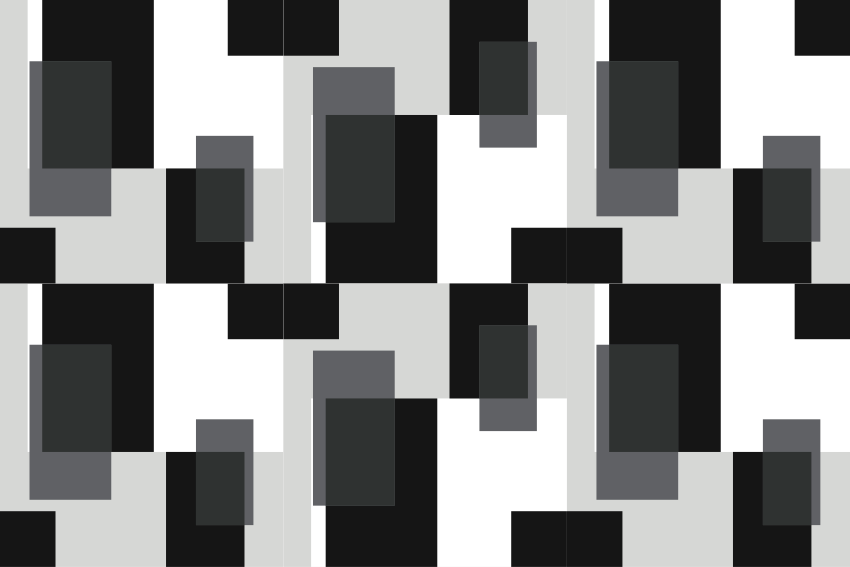 Vinyl teppich geometrisch in schwarz weiß farbblöcken - TenStickers