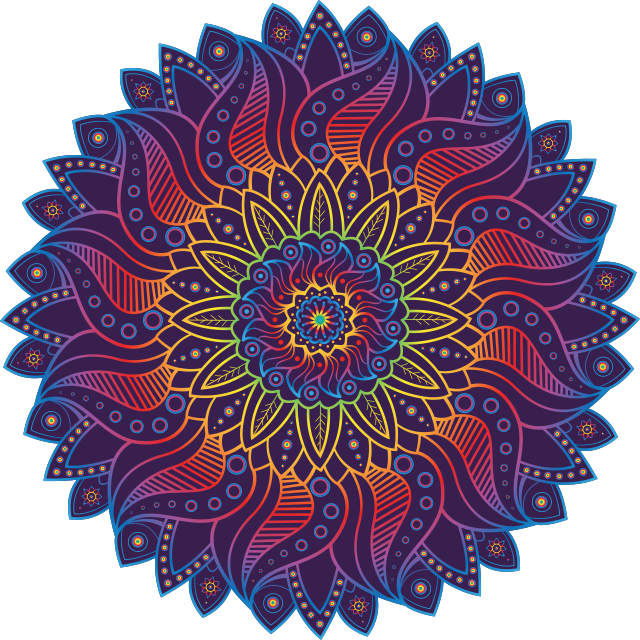 Vinyl teppich geometrisch regenbogen mandala - TenStickers