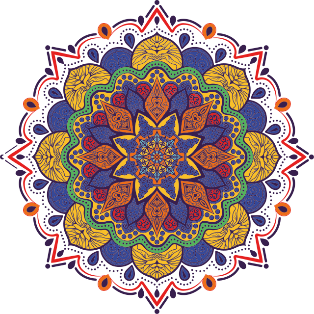 Vinyl teppich geometrisch bunten blumenmandala - TenStickers