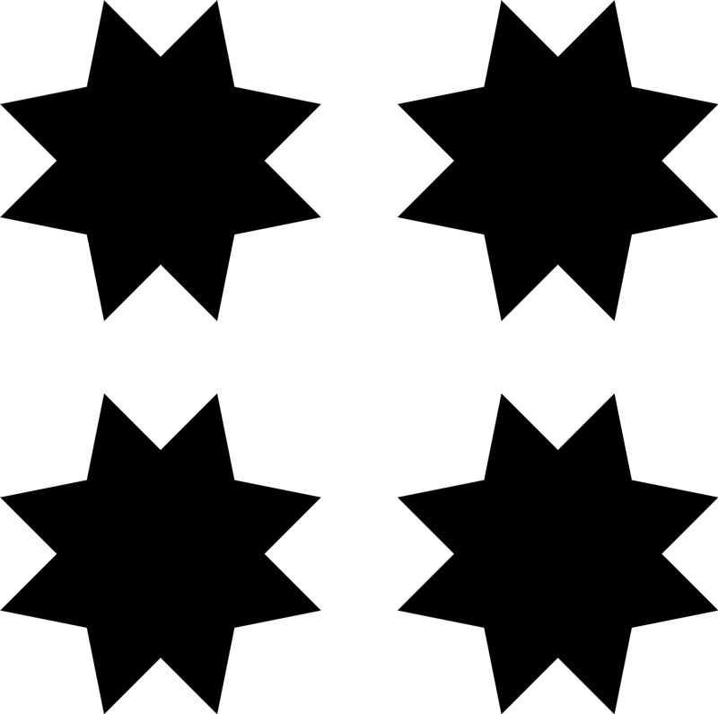 Vinyl teppich geometrisch schwarze sternformen - TenStickers