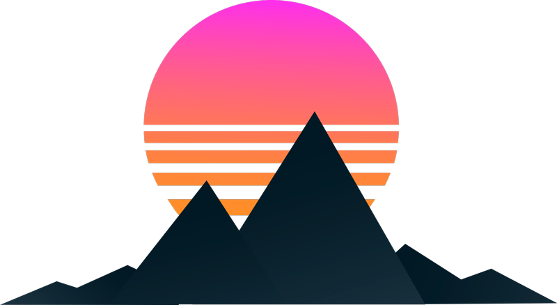Vinyl teppich geometrisch berg sonnenuntergang - TenStickers