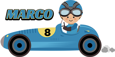 Vinyl teppich kinderzimmer formel 1 auto mit namen - TenStickers
