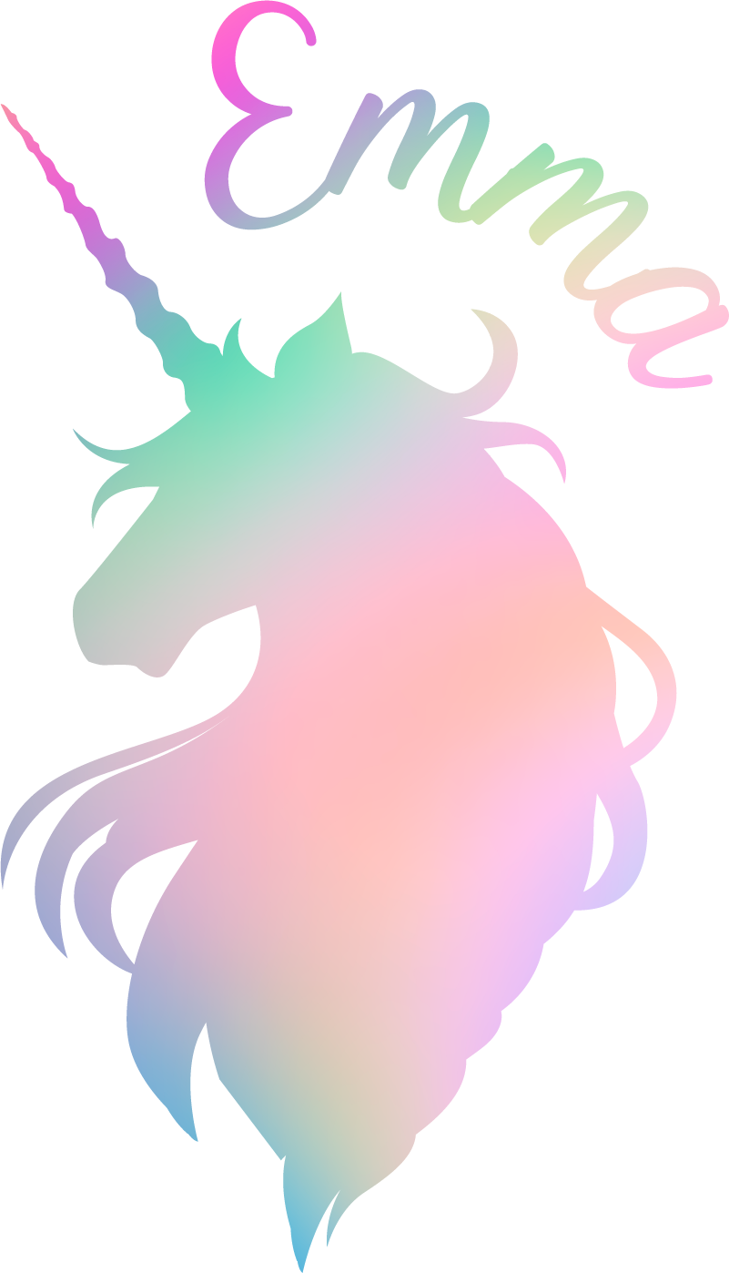 Vinyl teppich kinderzimmer personalisierbares einhorn - TenStickers