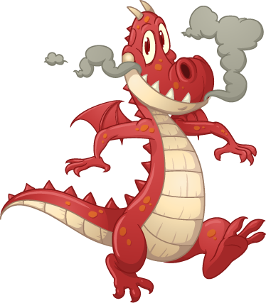 Vinyl teppich kinderzimmer roter drache - TenStickers