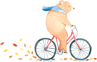 Vinyl teppich kinderzimmer bär auf dem fahrrad - TenStickers