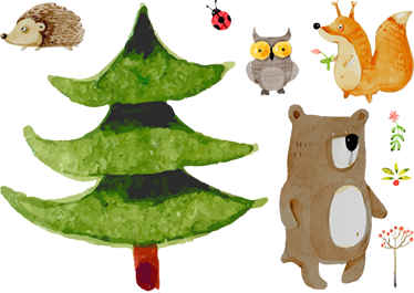 Vinyl teppich kinderzimmer mit waldtieren - TenStickers