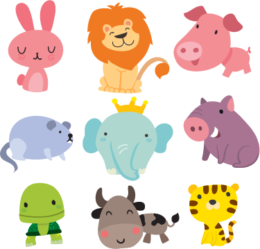 Vinyl teppich kinderzimmer mit tierstickern - TenStickers
