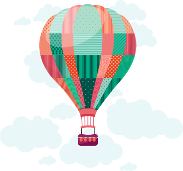 Vinyl teppich kinderzimmer patchwork luftballon - TenStickers