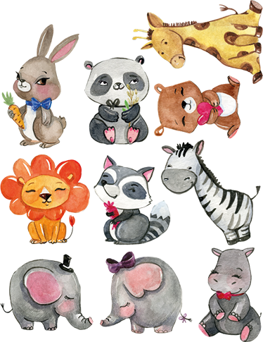 Vinyl teppich kinderzimmer mit dschungel tierspielen - TenStickers