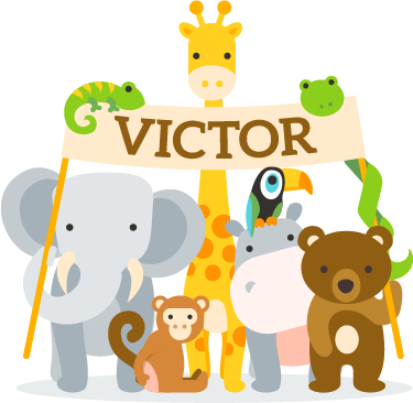 Vinyl teppich kinderzimmer mit tierischen namen - TenStickers