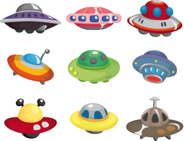 Vinyl teppich kinderzimmer mit ufo aufklebern - TenStickers