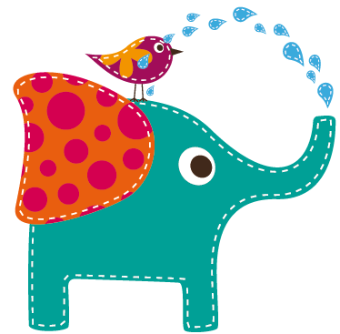 Vinyl teppich kinderzimmer mit elefant und vogel - TenStickers