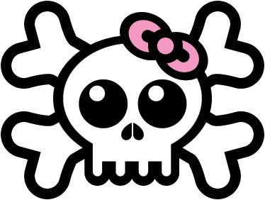 Vinyl teppich kinderzimmer totenkopf mit schleife - TenStickers