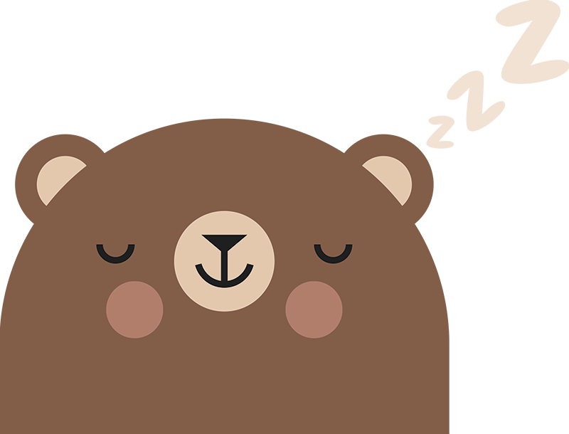 Vinyl teppich kinderzimmer mit kinderbett-bär - TenStickers