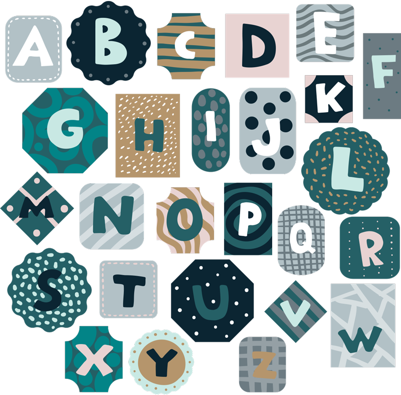 Vinyl teppich kinderzimmer mit alphabet aufkleber - TenStickers