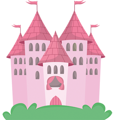 Vinyl teppich kinderzimmer pinkes schloss - TenStickers