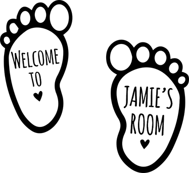 Vinyl teppich kinderzimmer babys füße mit namen - TenStickers