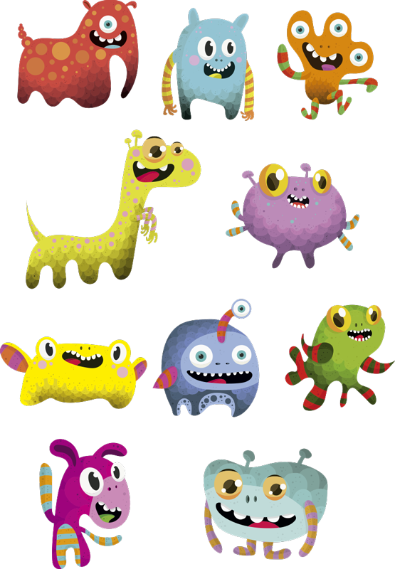 Vinyl teppich kinderzimmer monster im weltraum - TenStickers