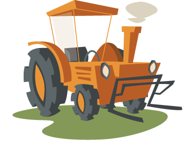 Vinyl teppich kinderzimmer orange traktor - TenStickers