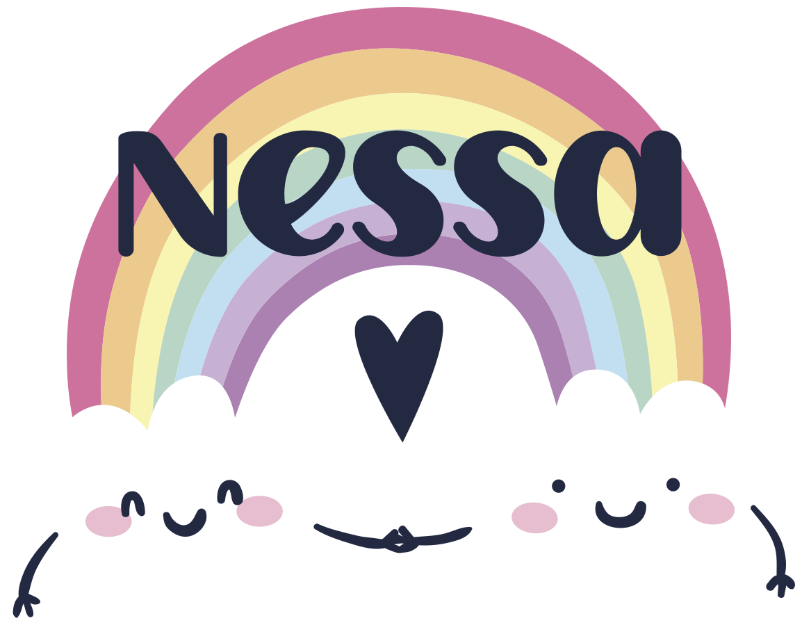 Vinyl teppich kinderzimmer mit personalisiertem regenbogen - TenStickers